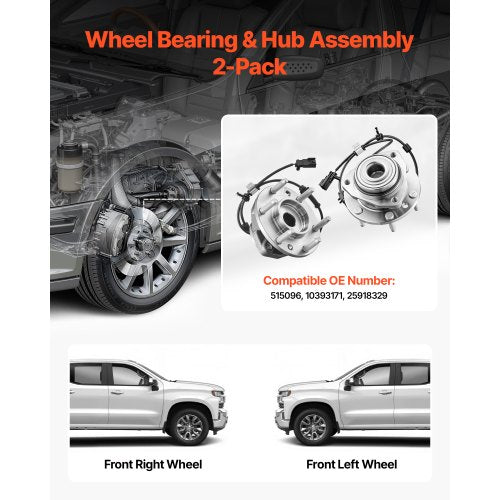 2PCS Front Wheel Bearing Hub Assembly Fit for 20042007 Buick Rainier