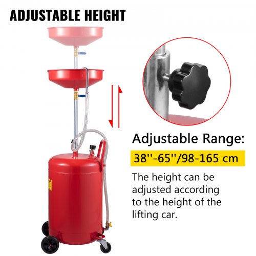 Waste Oil Drain Tank 20 Gallon Portable Oil Drain Air Operated Drainer Oil