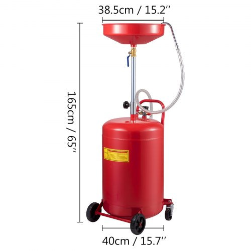 Waste Oil Drain Tank 20 Gallon Portable Oil Drain Air Operated Drainer Oil