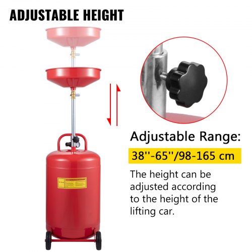 Waste Oil Drain Tank 20 Gallon Portable Oil Drain Air Operated Drainer Oil