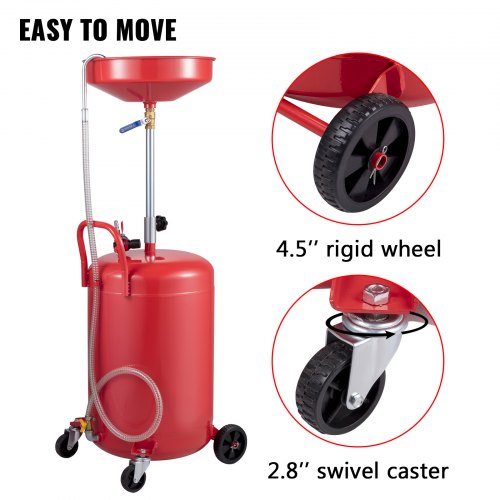 Waste Oil Drain Tank 20 Gallon Portable Oil Drain Air Operated Drainer Oil