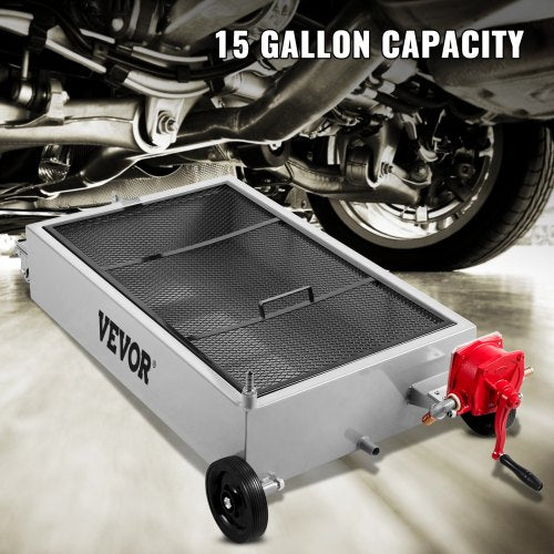 Oil Drain Pan 15 Gallon Oil Drain Tank 57L Low Profile Oil Drain Pan Large