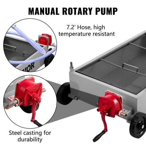 Oil Drain Pan 15 Gallon Oil Drain Tank 57L Low Profile Oil Drain Pan Large