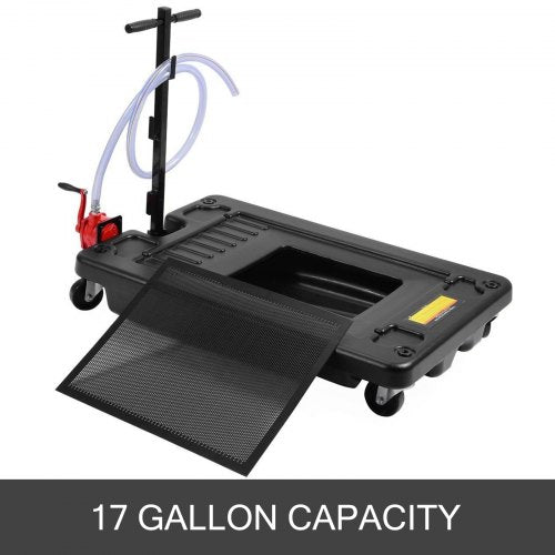 Portable Oil Drain Pan with Pump 64L Oil Drain Pan 17 Gallon Low Profile Oil