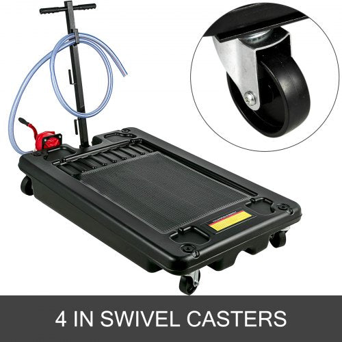 Portable Oil Drain Pan with Pump 64L Oil Drain Pan 17 Gallon Low Profile Oil