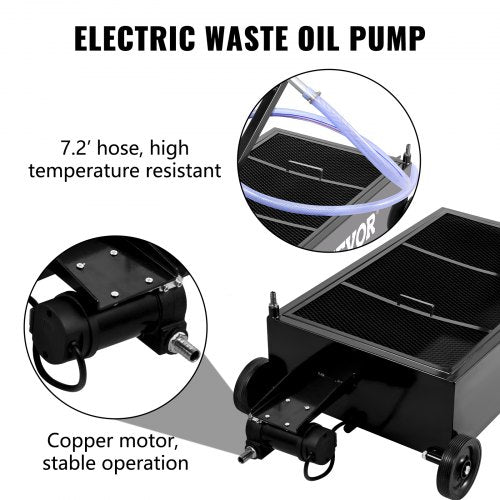 Oil Drain Pan 25 Gallon Oil Drain Tank 95L Low Profile Oil Drain Pan Large