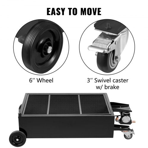 Oil Drain Pan 25 Gallon Oil Drain Tank 95L Low Profile Oil Drain Pan Large
