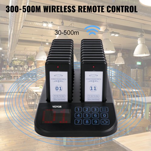 F103 Restaurant Pager System 20 Pagers Max 98 Beepers Wireless Calling
