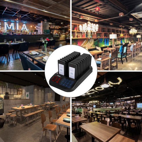 F103 Restaurant Pager System 20 Pagers Max 98 Beepers Wireless Calling