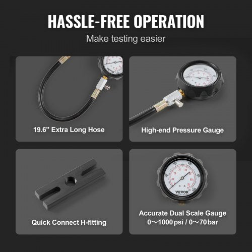 Diesel Engine Compression Tester 18 pcs Cylinder Pressure Test Tool Kit