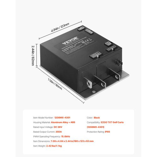 Golf Cart Speed Controller 36V 350A DC Motor Controller Replacement