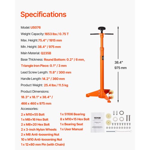 Underhoist Support Stand 34 Ton Capacity Under Hoist Jack Stand Lifting