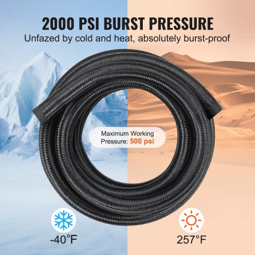 10AN Fuel Line Kit 10 FT Fuel Hose Kit 055 Nylon Stainless Steel Braided