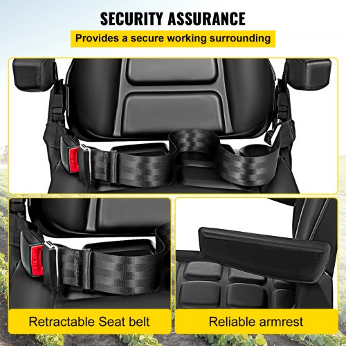 Universal Fold Down Forklift Seat with Retractable Safety Belt