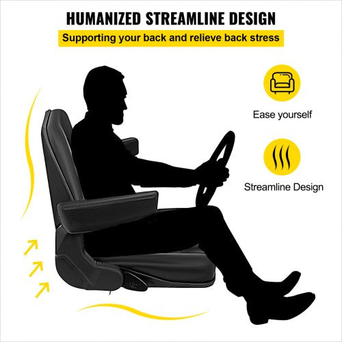 Universal Fold Down Forklift Seat with Retractable Safety Belt