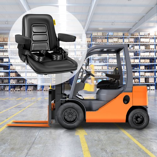 Universal Fold Down Forklift Seat with Retractable Safety Belt
