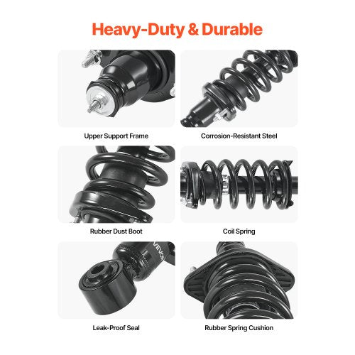 Rear Shock Absorber Strut Assembly 2Pcs Shock and Strut Assembly with Coil