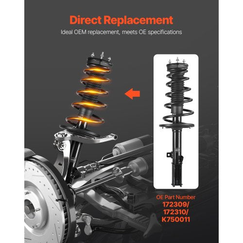 Rear Shock Absorber Strut Assembly 2Pcs Shock and Strut Assembly