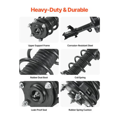 Front Shock Absorber Strut Assembly 2Pcs Shock and Strut Assembly with Coil