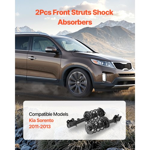Front Shock Absorber Strut Assembly 2Pcs Shock and Strut Assembly with Coil