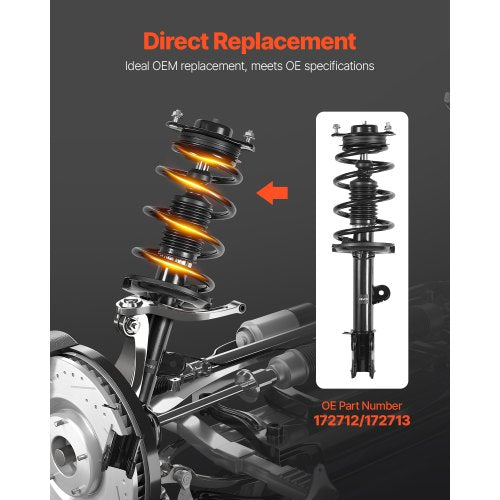 Front Shock Absorber Strut Assembly 2Pcs Shock and Strut Assembly with Coil