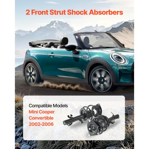 Front Shock Absorber Strut Assembly 2Pcs Shock and Strut Assembly with Coil 1