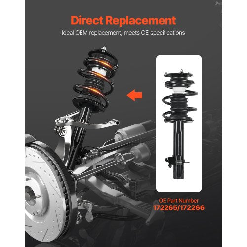Front Shock Absorber Strut Assembly 2Pcs Shock and Strut Assembly with Coil 1