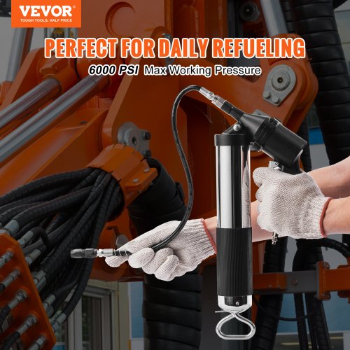 Air Operated Grease Gun 6000PSI 14 OZ400 CC Capacity Heavy Duty Pneumatic