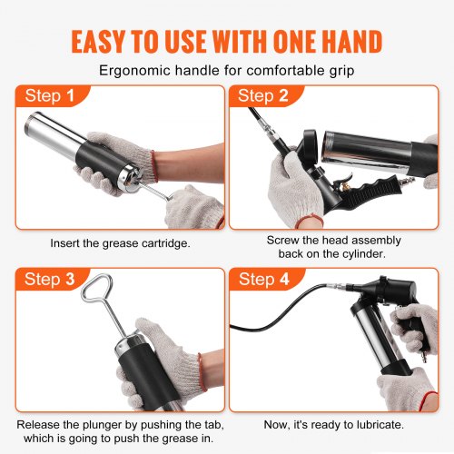 Air Operated Grease Gun 6000PSI 14 OZ400 CC Capacity Heavy Duty Pneumatic