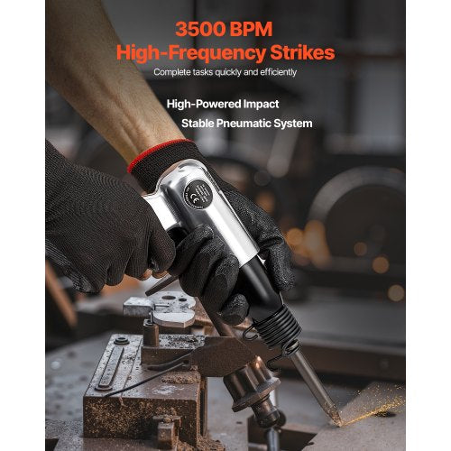 Air Hammer 3500BPM Pneumatic Hammer with 276 inch Stroke 4PCS Chisels