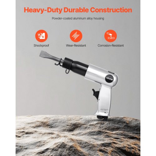 Air Hammer 3500BPM Pneumatic Hammer with 2.76 inch Stroke 4PCS Chisels