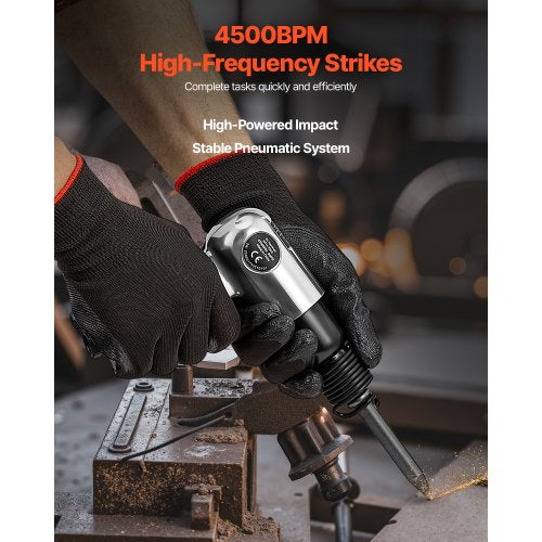 Air Hammer 4500BPM Pneumatic Hammer with 157inch Stroke 4PCS Chisels