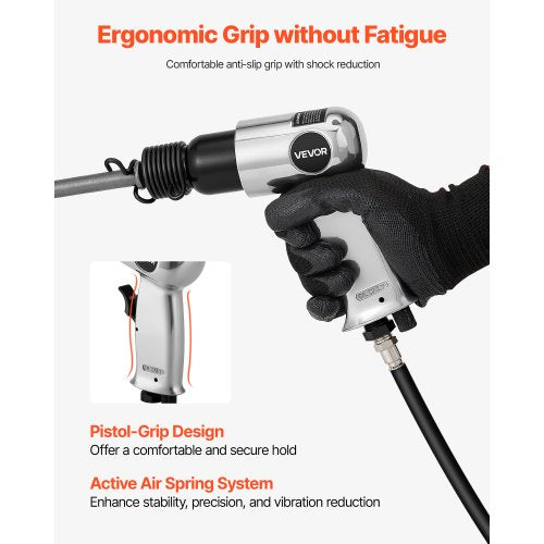 Air Hammer 4500BPM Pneumatic Hammer with 1.57inch Stroke 4PCS Chisels