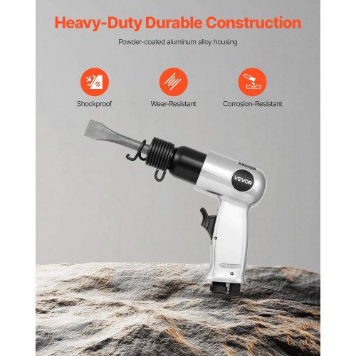 Air Hammer 4500BPM Pneumatic Hammer with 1.57inch Stroke 4PCS Chisels