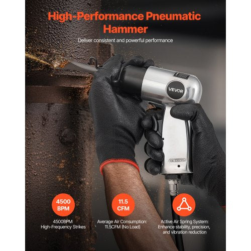 Air Hammer 4500BPM Pneumatic Hammer with Rust Removal Air Needle Scaler