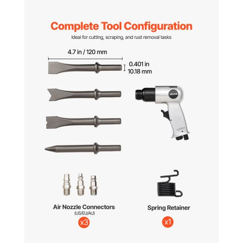 Air Hammer 4500BPM Pneumatic Hammer with Rust Removal Air Needle Scaler