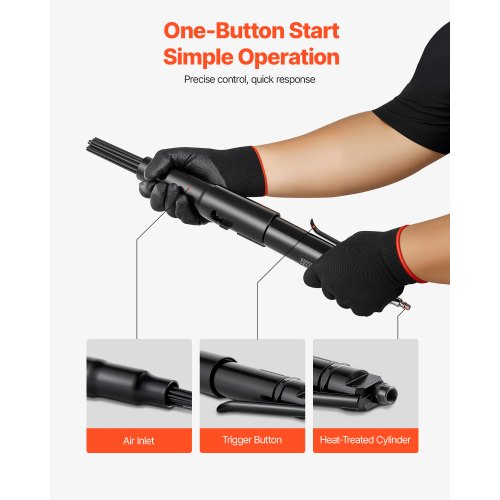 Air Needle Scaler 3400BPM Pneumatic Scaler for Rust Paint Removal  with 3Speed