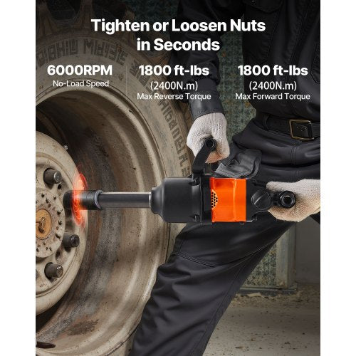1 Inch Air Impact Wrench Up to 1800 ftlbs NutBusting Torque 18.7 lbs
