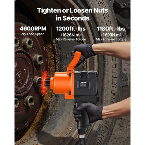 1 Inch Air Impact Wrench Up to 1200 ftlbs NutBusting Torque 16.4 lbs