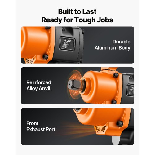 1 Inch Air Impact Wrench Up to 1200 ftlbs NutBusting Torque 16.4 lbs