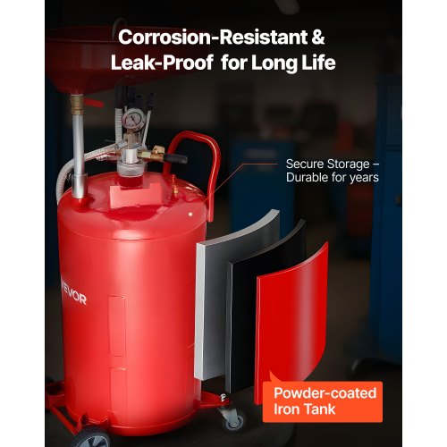 21 Gallon Waste Oil Drain Tank Air Operated Portable Oil Drainer