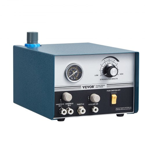 Pneumatic Jewelry Engraver 12006000 RPM Adjustable 60W Dual Head