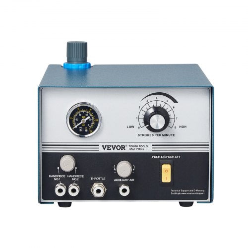 Pneumatic Jewelry Engraver 12006000 RPM Adjustable 60W Dual Head