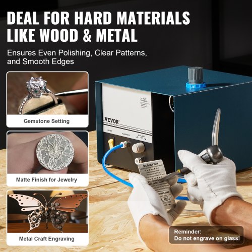 Pneumatic Jewelry Engraver 2800 RPM 60W Single Head Pneumatic Hand