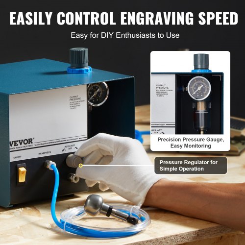 Pneumatic Jewelry Engraver 2800 RPM 60W Single Head Pneumatic Hand