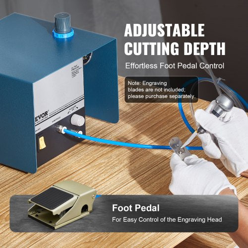 Pneumatic Jewelry Engraver 2800 RPM 60W Single Head Pneumatic Hand
