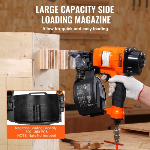 Coil Siding Nailer MCN55 1 inch to 214 inch 15 Degree Pneumatic Siding