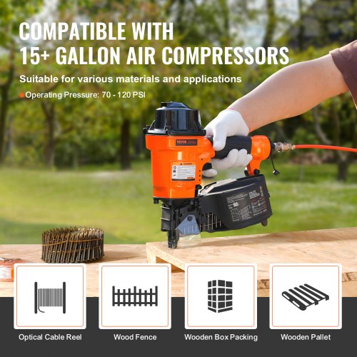 Coil Siding Nailer MCN55 1 inch to 214 inch 15 Degree Pneumatic Siding
