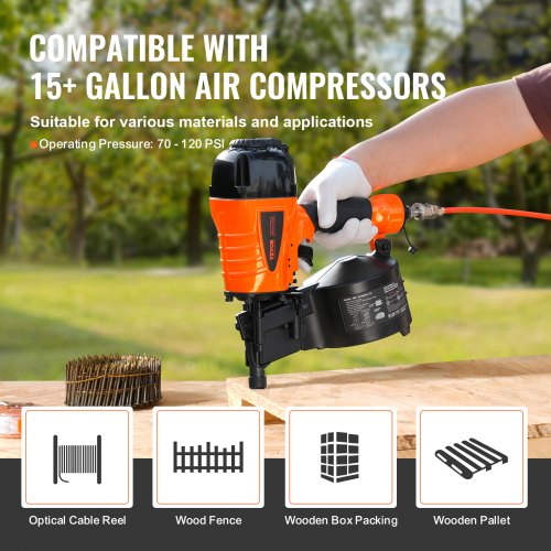 Coil Siding Nailer CN65 114 to 212 15 Degree Pneumatic Siding Nail