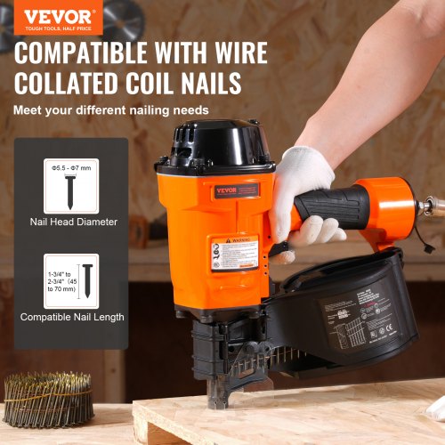 Coil Siding Nailer MCN70 134 to 234 15 Degree Pneumatic Siding Nail